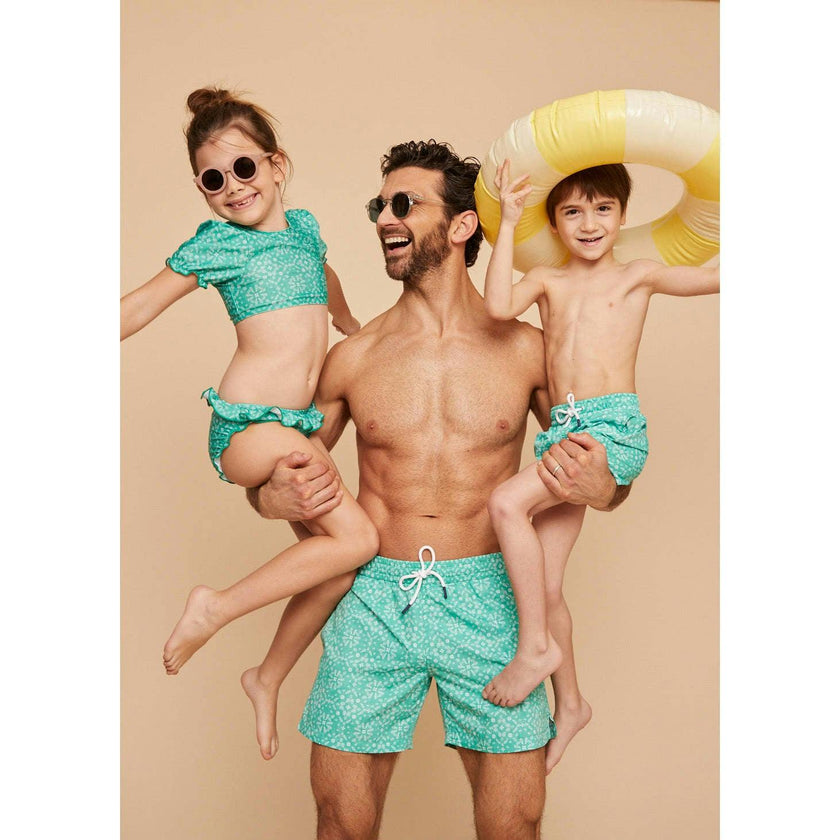 Sky Blue Bandana Men's Swim Shorts