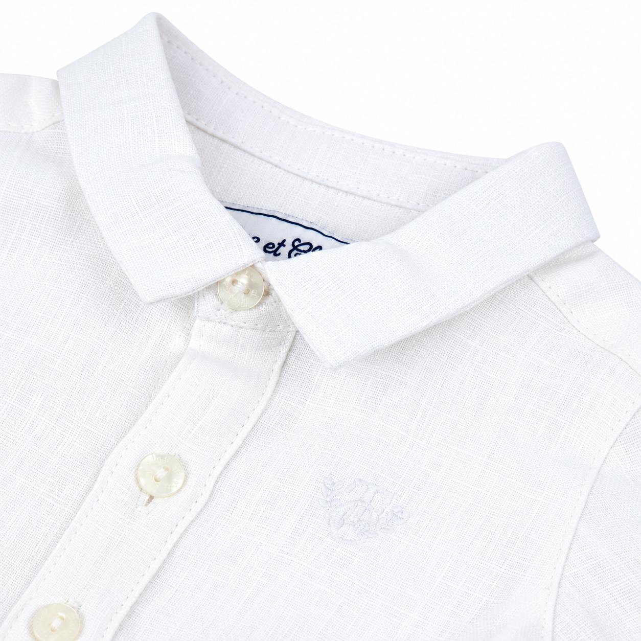 TARTINE ET CHOCOLAT Short Sleeve Baby Chemise - Blanc