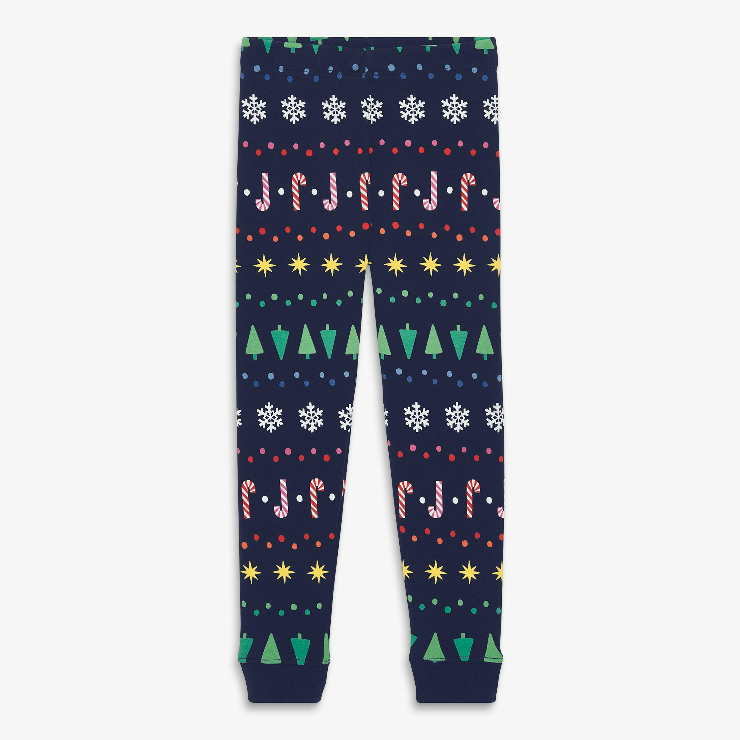 Kids organic PJ pant in rainbow fair isle