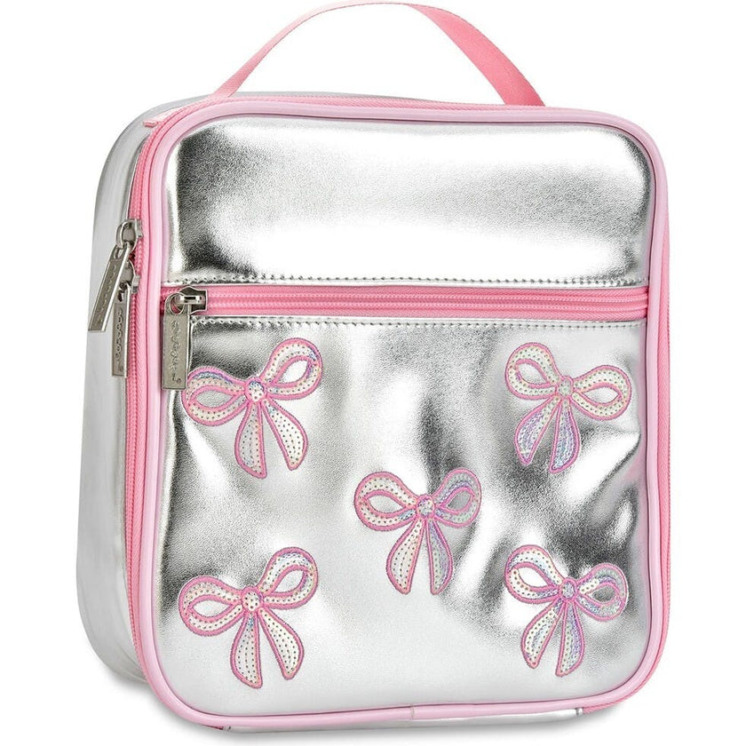 Silver Sequin Bows Lunch Tote