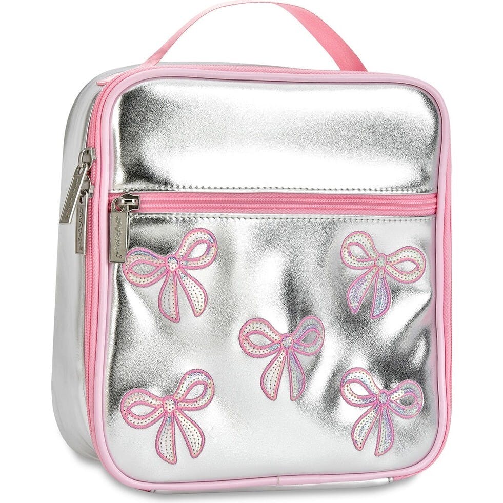 Silver Sequin Bows Lunch Tote