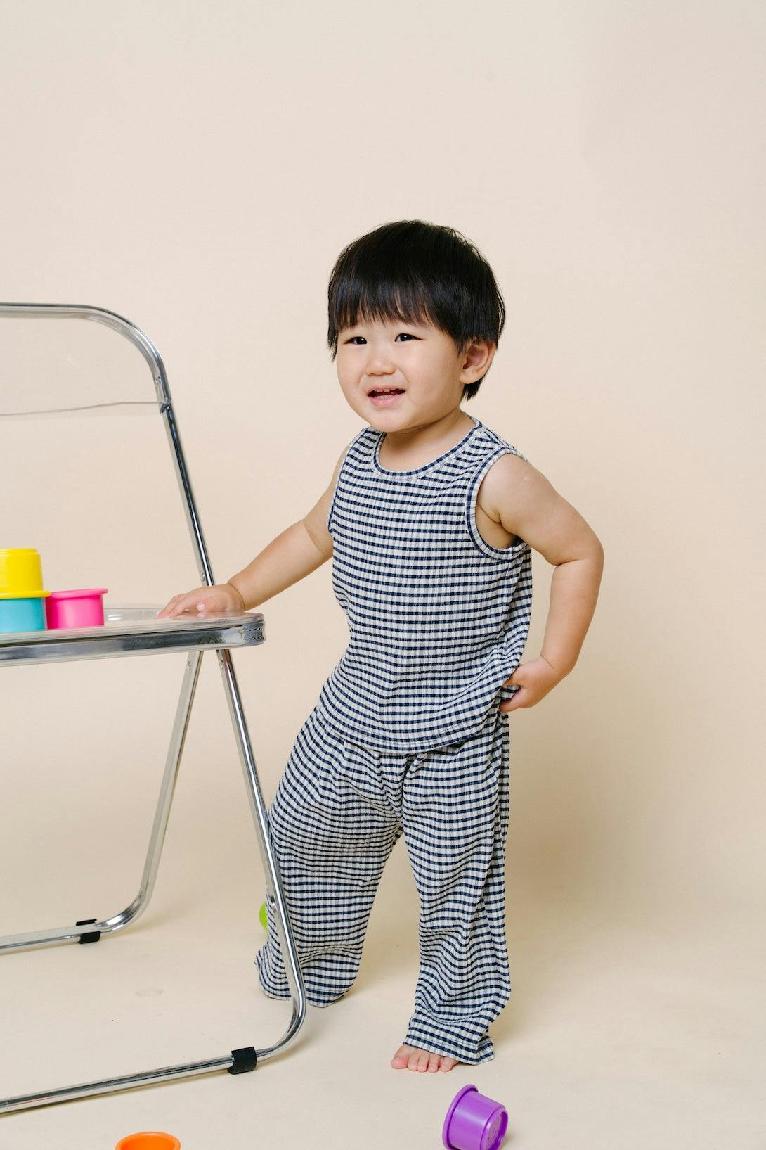 Jio Stripe Tank & Pull-on Set - Navy