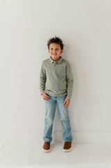 Boys Straight Denim Jeans in Light Blue Wash