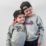Mardi Gras Truck Patch Sweatshirt - Gray