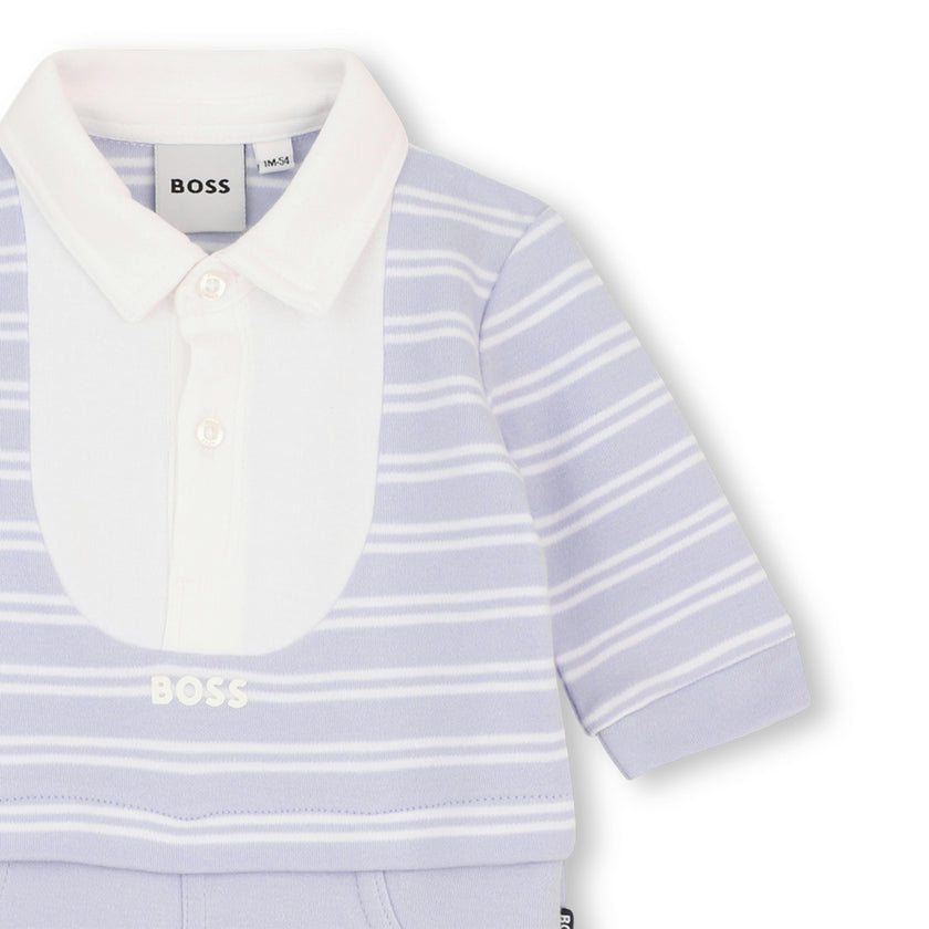 Pale Blue Logo Baby One-Piece Set