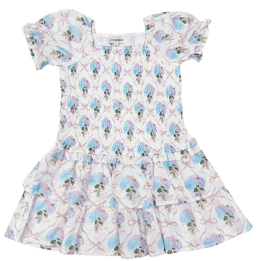 Hydrangeas with Bows Girls Mirrorball Dress
