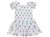 Hydrangeas with Bows Girls Mirrorball Dress