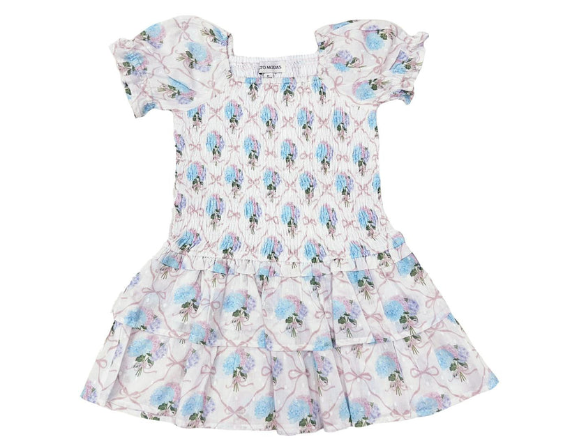 Hydrangeas with Bows Girls Mirrorball Dress