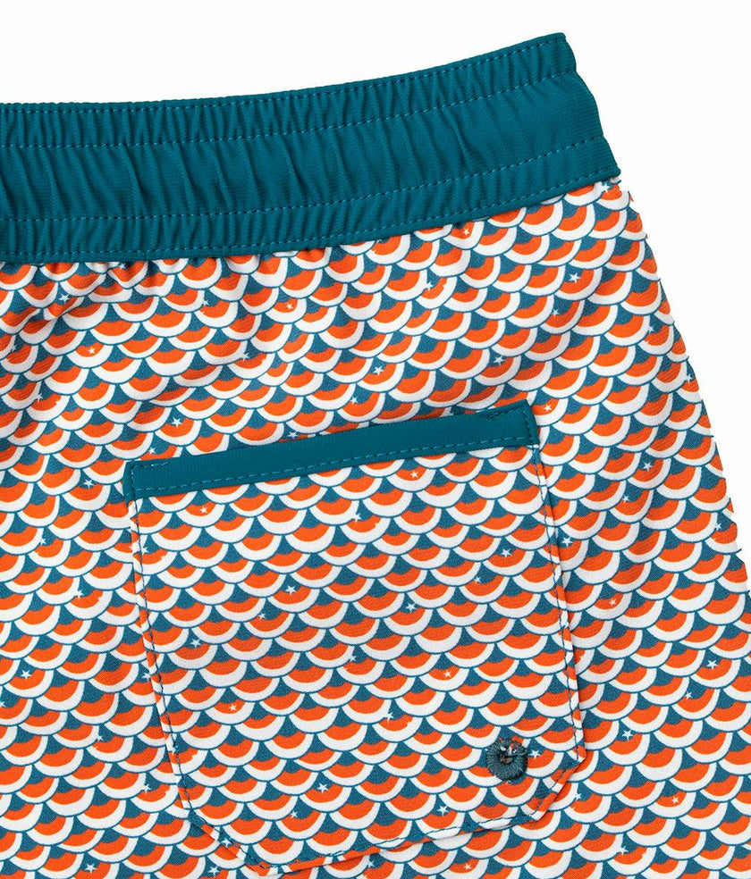 Swimshort Tommaso - Scales Pint Cinnamon Teal