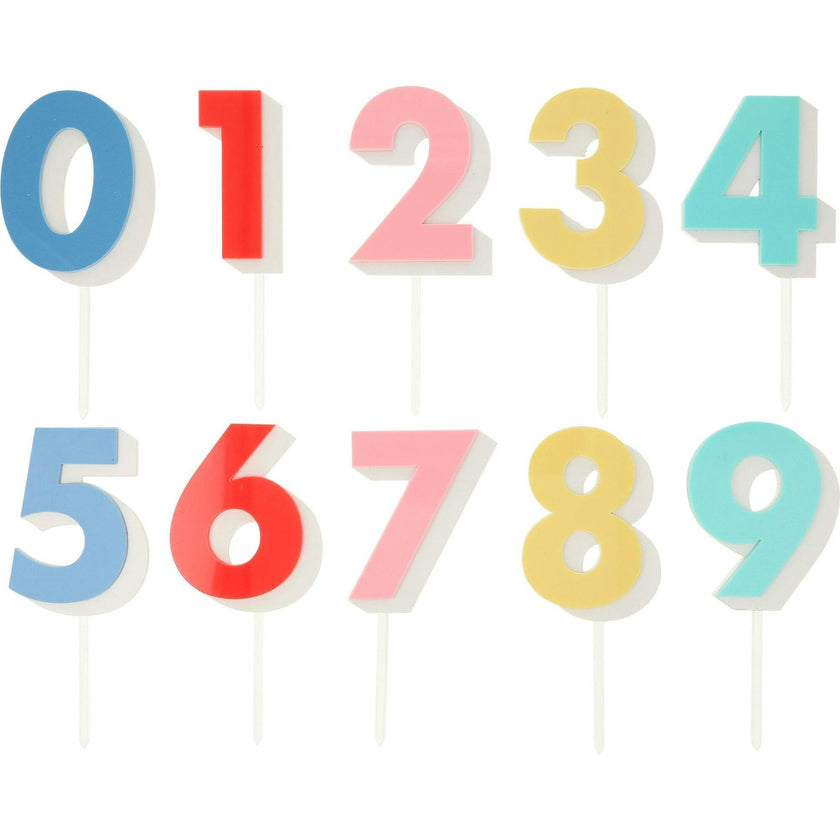 Rainbow Number Acrylic Toppers