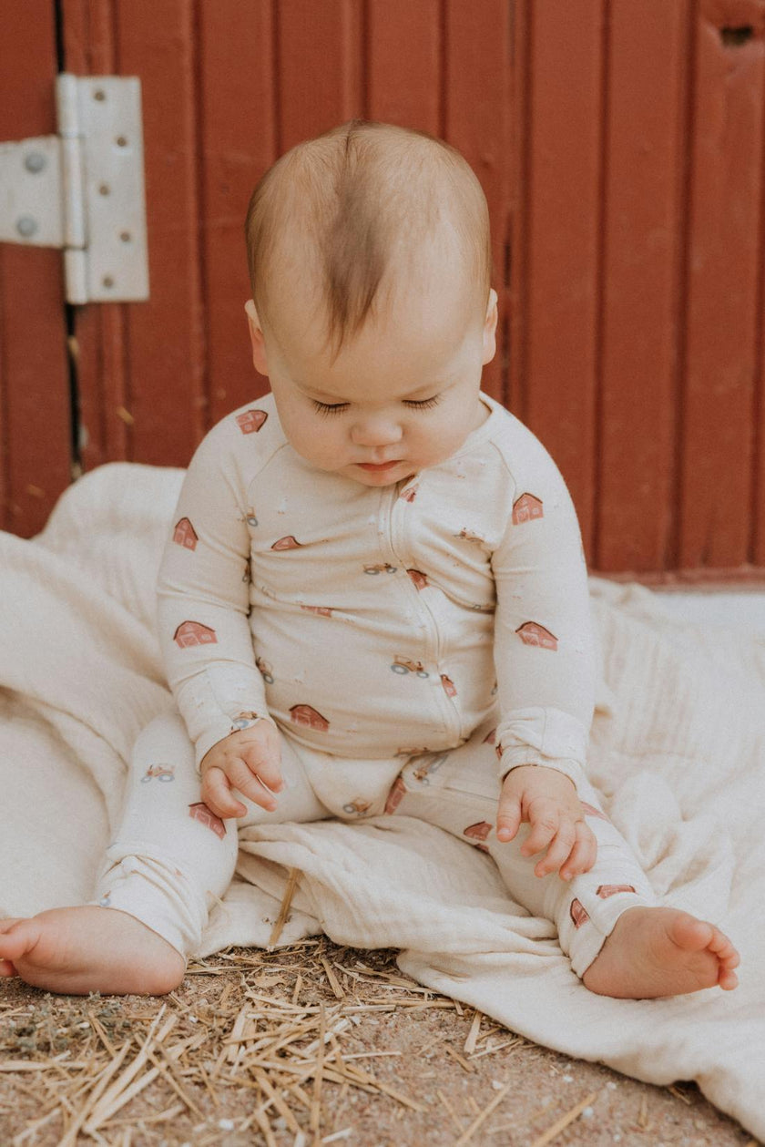 Modal Convertible Footy Pajamas in Farm