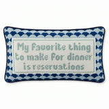 Reservations Needlepoint Pillow