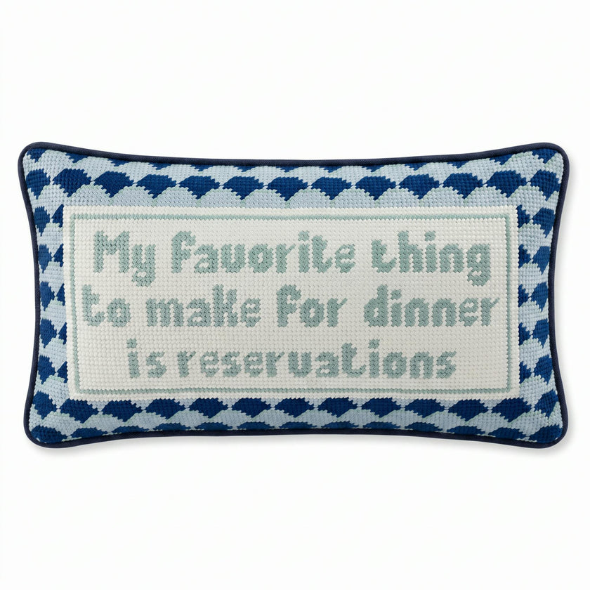 Reservations Needlepoint Pillow