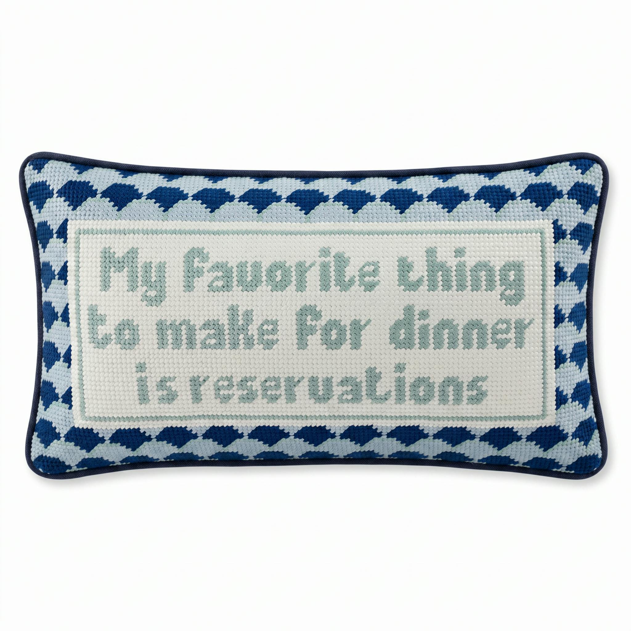 Reservations Needlepoint Pillow