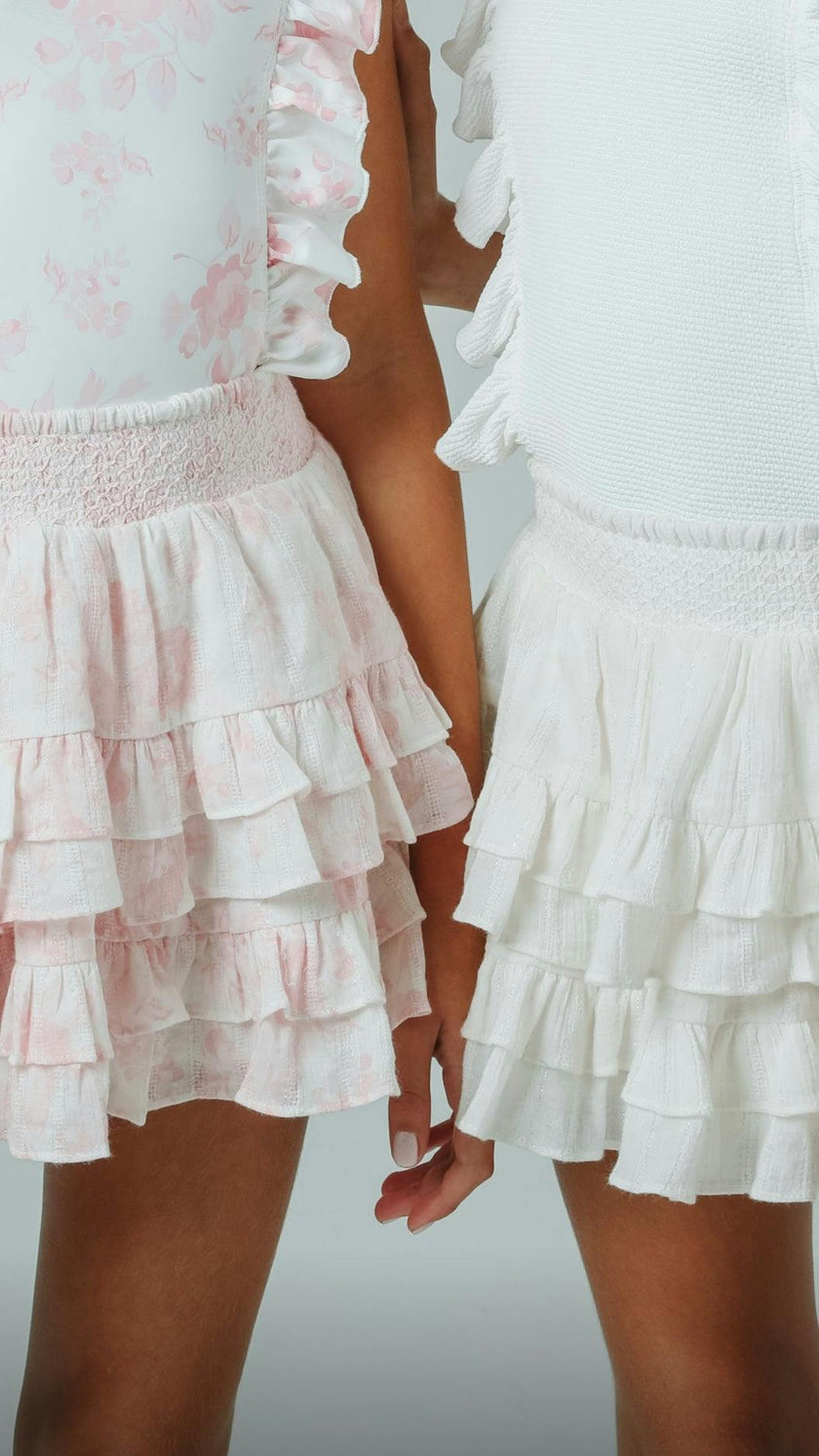 Saline skirt in pink roses