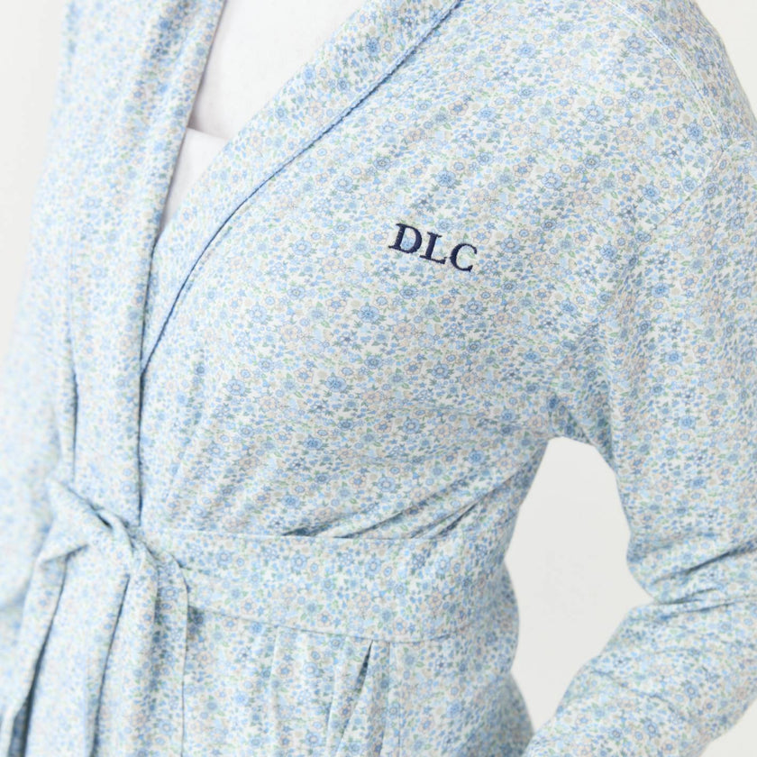 women's slate floral pima robe