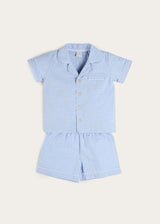 Beauchamp Gingham Short Pyjamas in Blue (18mths- 10yrs)