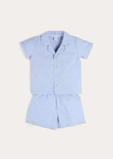 Beauchamp Gingham Short Pyjamas in Blue (18mths- 10yrs)