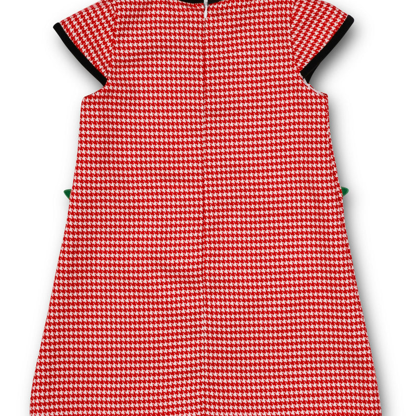 Houndstooth Dress With Flowers