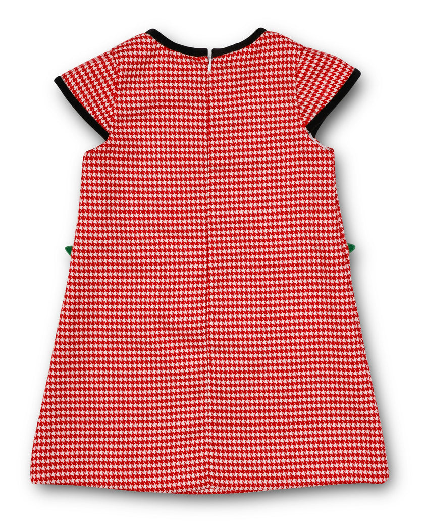 Houndstooth Dress With Flowers