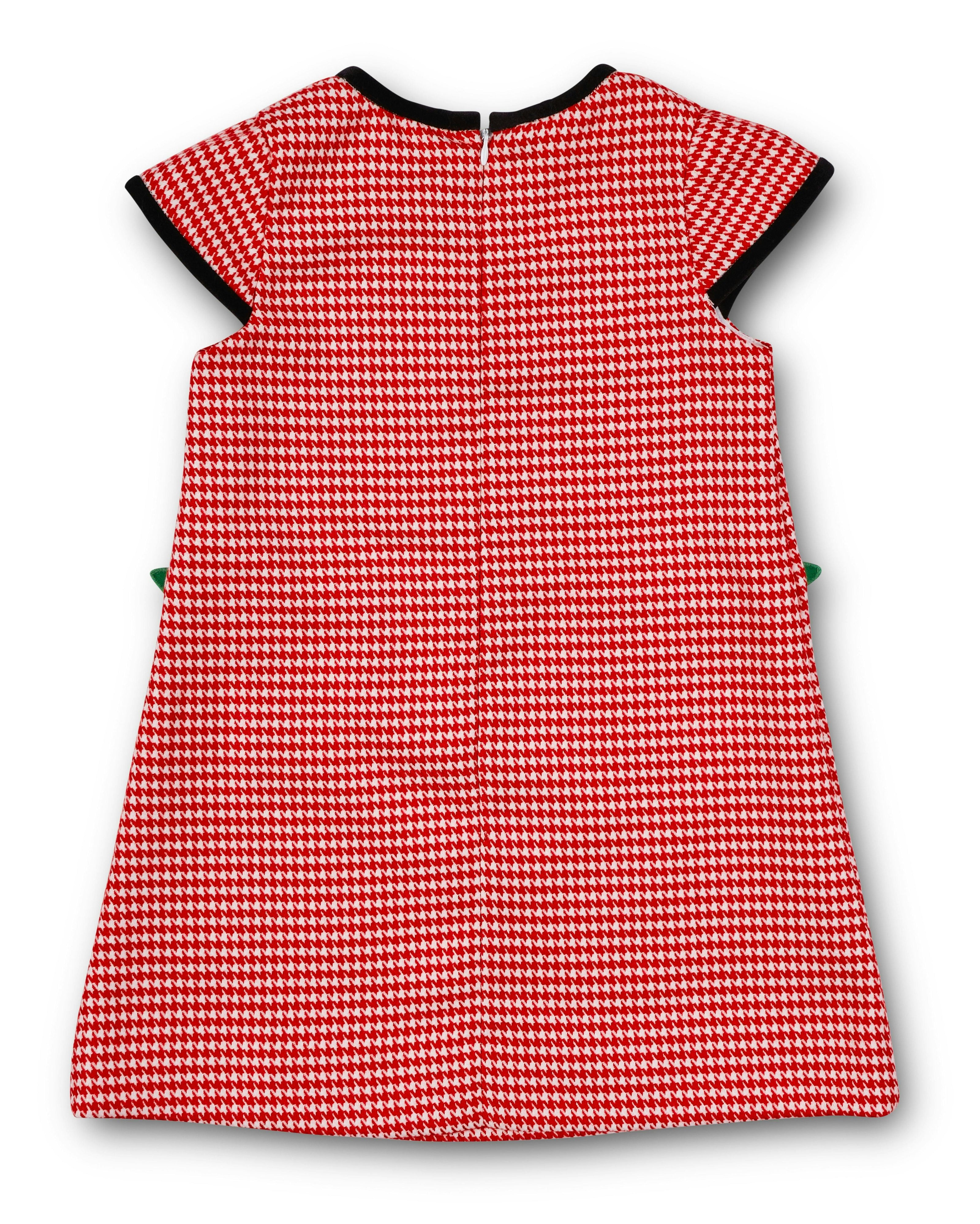 Houndstooth Dress With Flowers