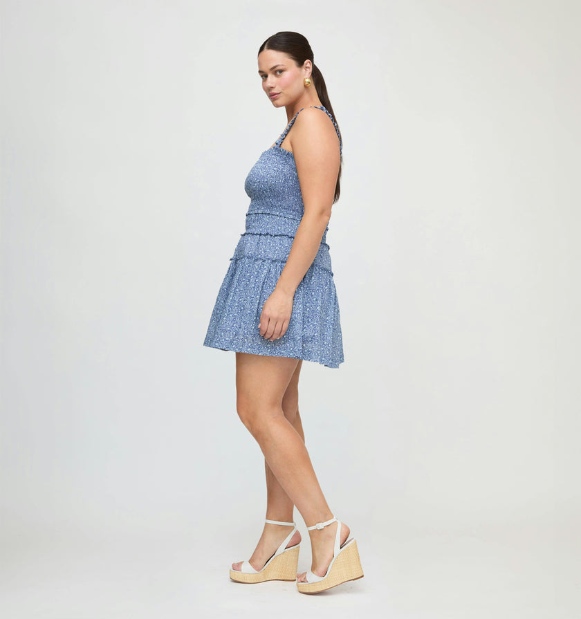 The Azalea Mini Nap Dress - Cornflower Ditsy Thistle