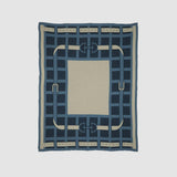 Cotton Sustainable Knit Throw Blanket - Equestrian Lattice