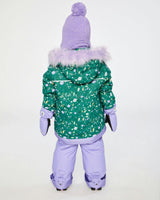 Two Piece Play Snowsuit Green Mini Flower Print