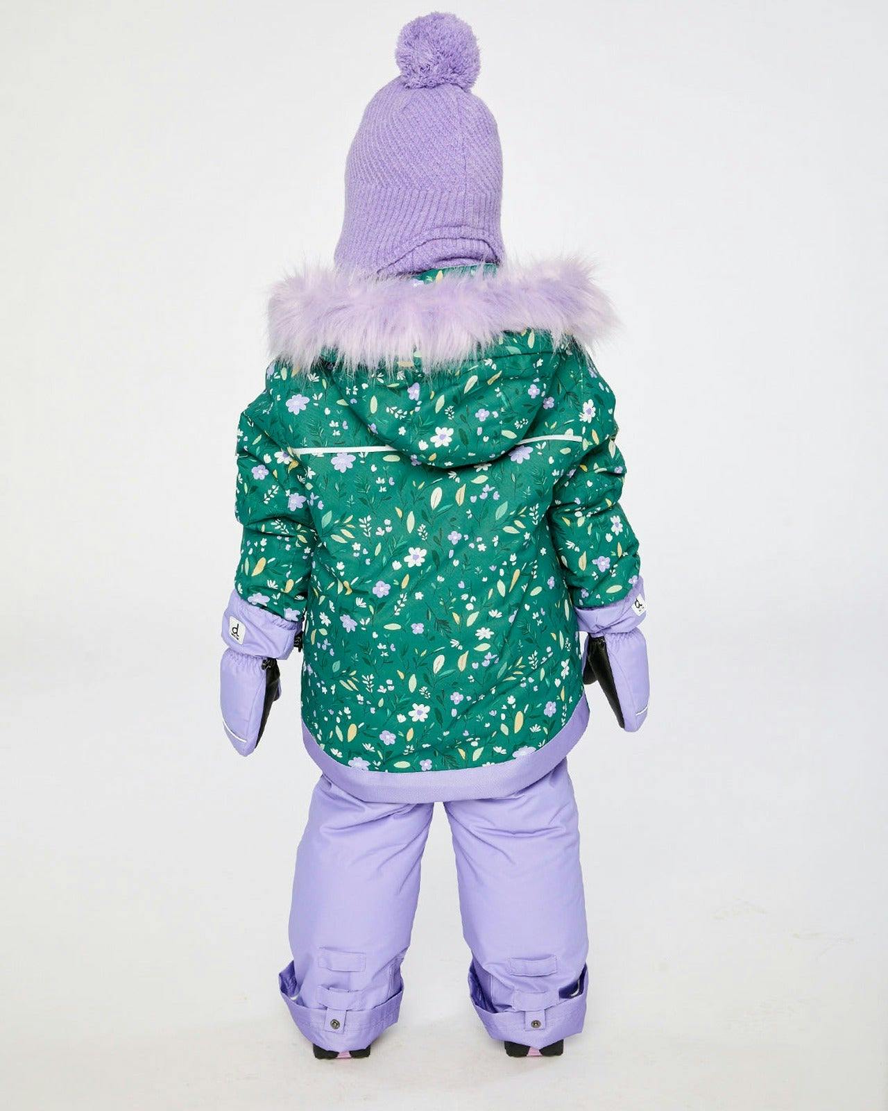 Two Piece Play Snowsuit Green Mini Flower Print