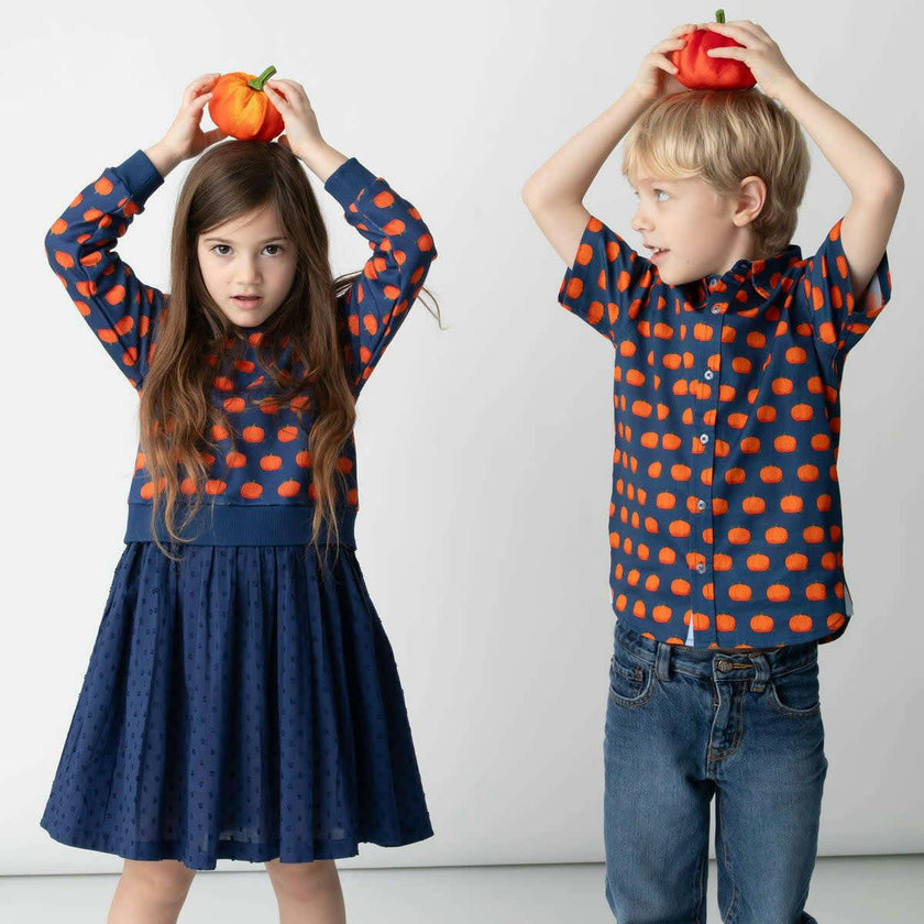 Pumpkin Patch Long Sleeve Sweatshirt And Twirl Skirt Dress
