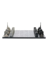 Chess Set Stainless Steel PARIS with Paris Map Board