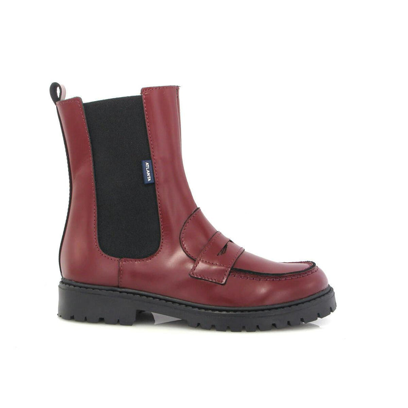Nyra Soft Shine Penny Boots, Burgundy