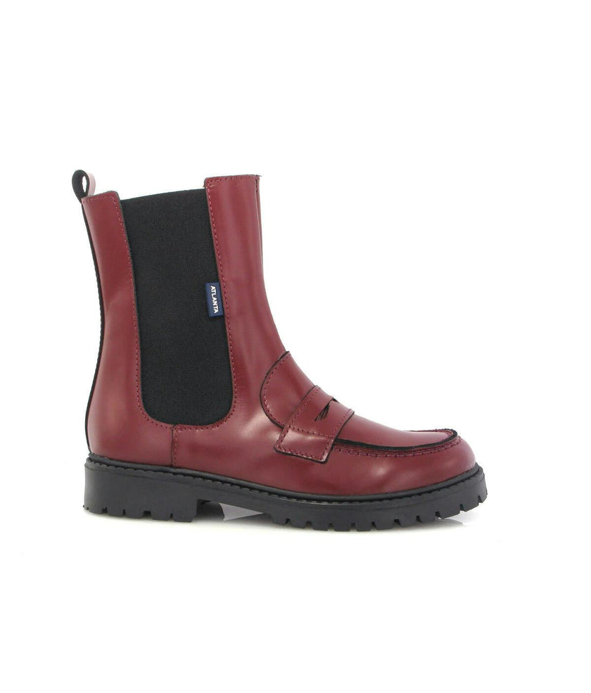 Nyra Soft Shine Penny Boots, Burgundy