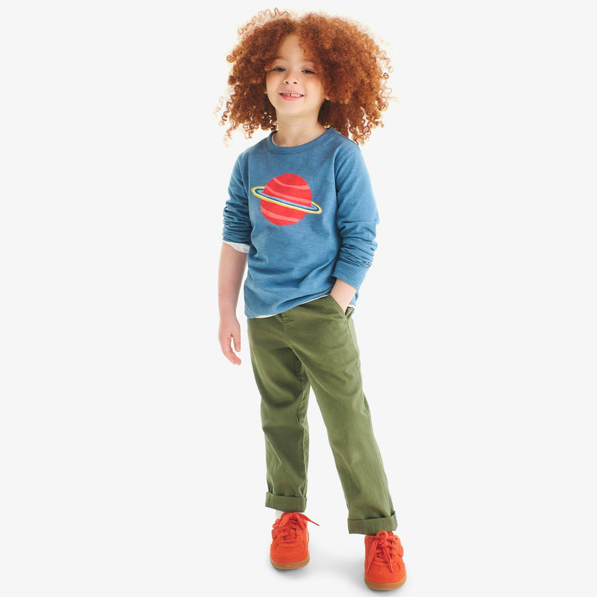Kids stretch chino drawstring pant