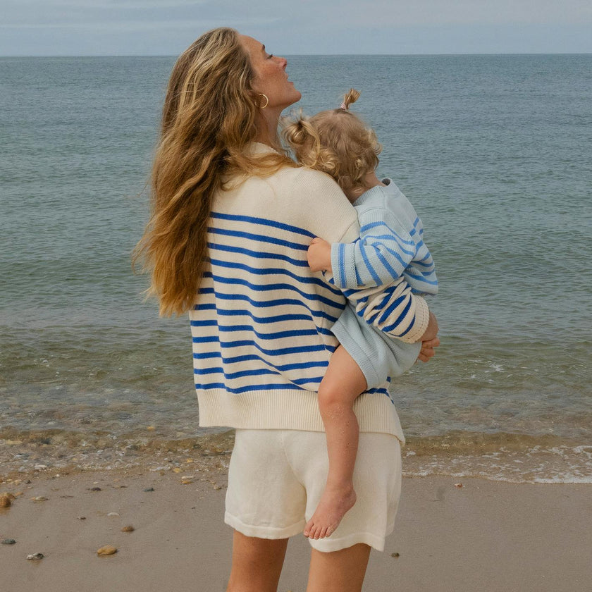 Women's Cream Knit Shorts