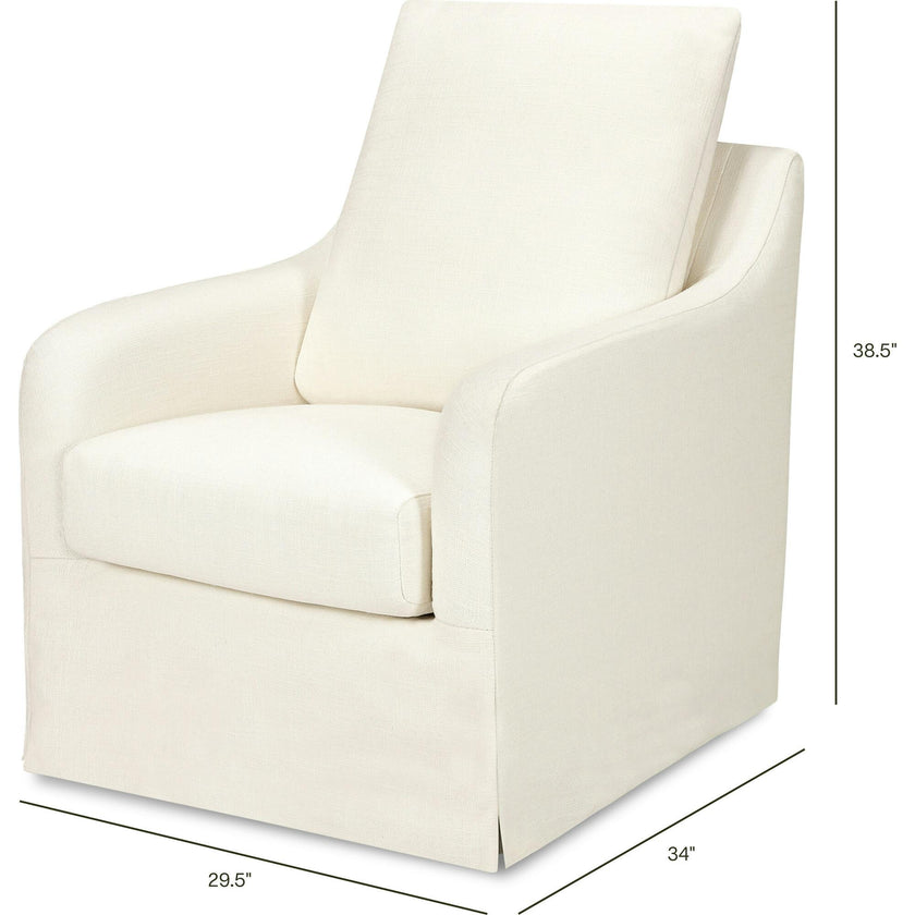 Reese Eco-Linen Slip Cover Swivel Glider