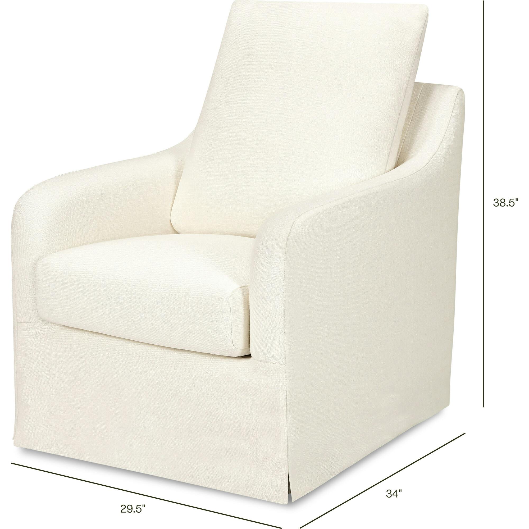 Reese Eco-Linen Slip Cover Swivel Glider