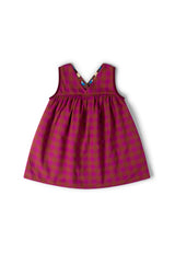 Folk Birds Reversible Swing Dress, Purple