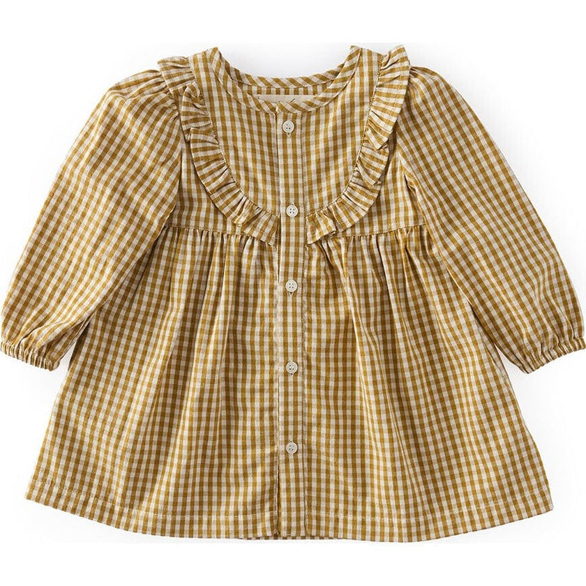 Dijon Gingham Dress, Yellow