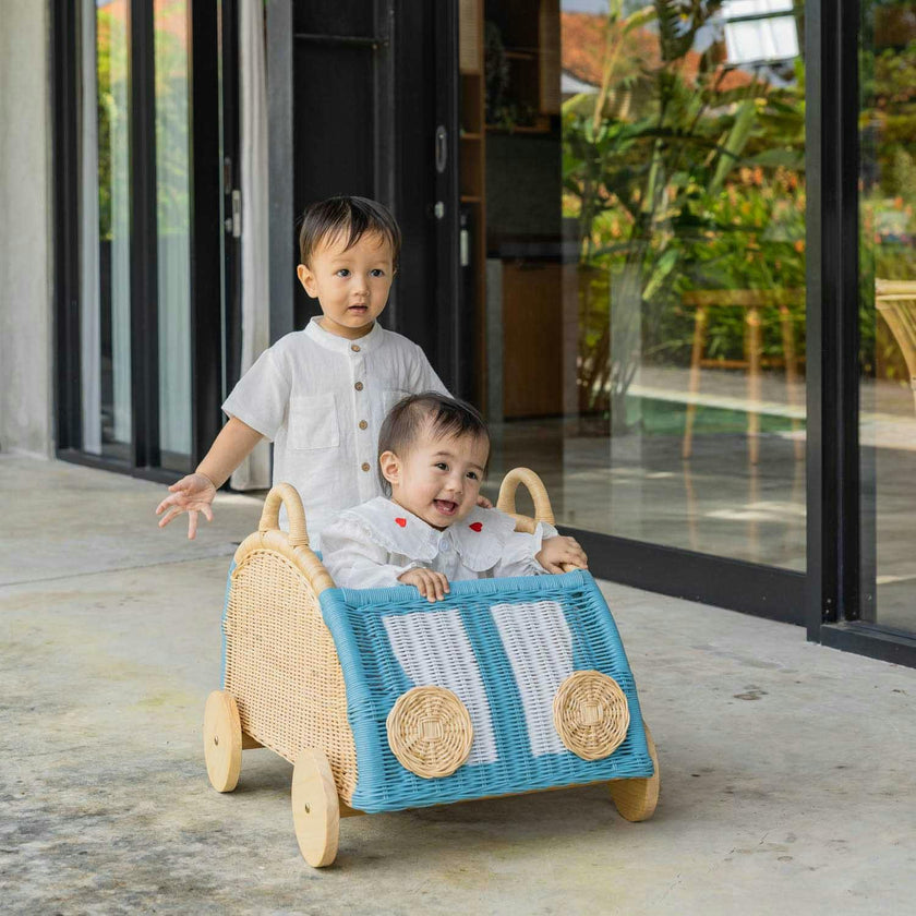 Handcrafted - Archie Storage Wagon - Rattan Wicker