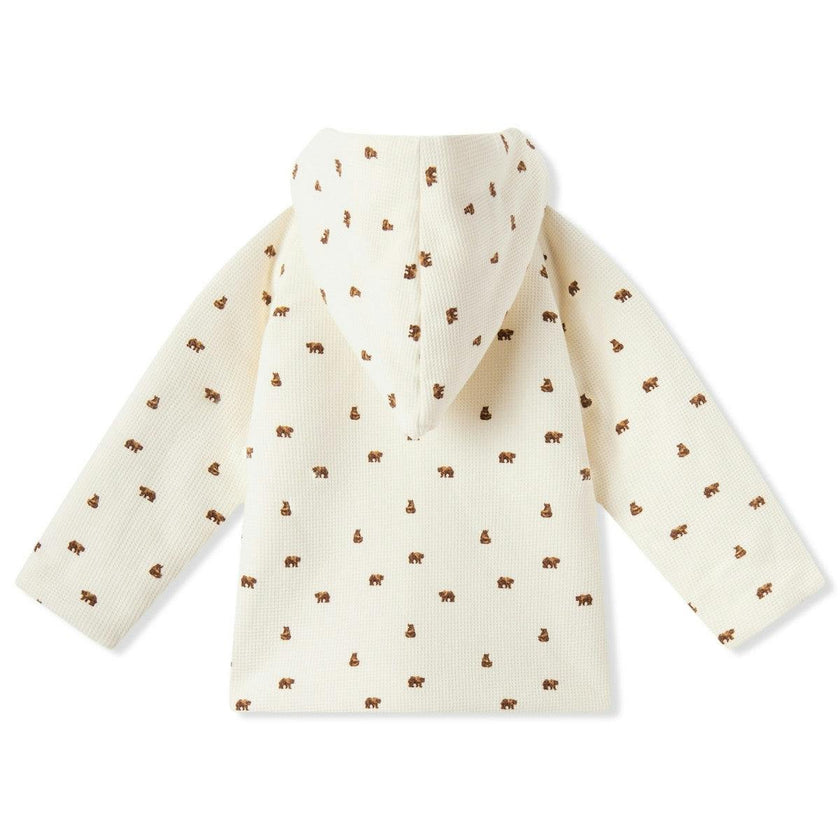 Honey Reversible Waffle Knit Hooded Jacket