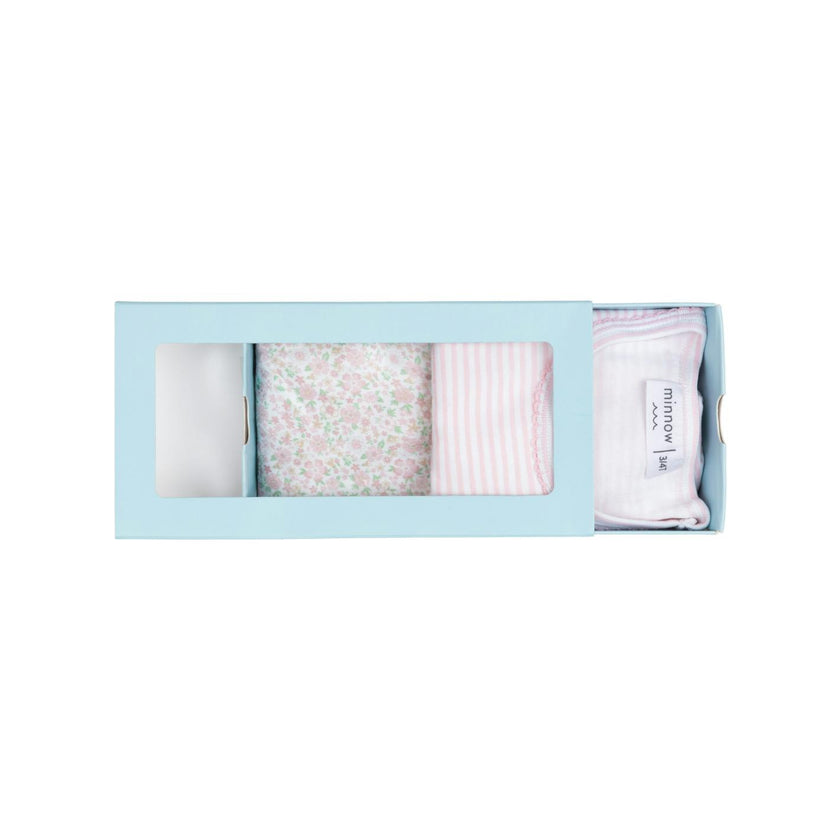 girls pink and antique floral tank 2-pack