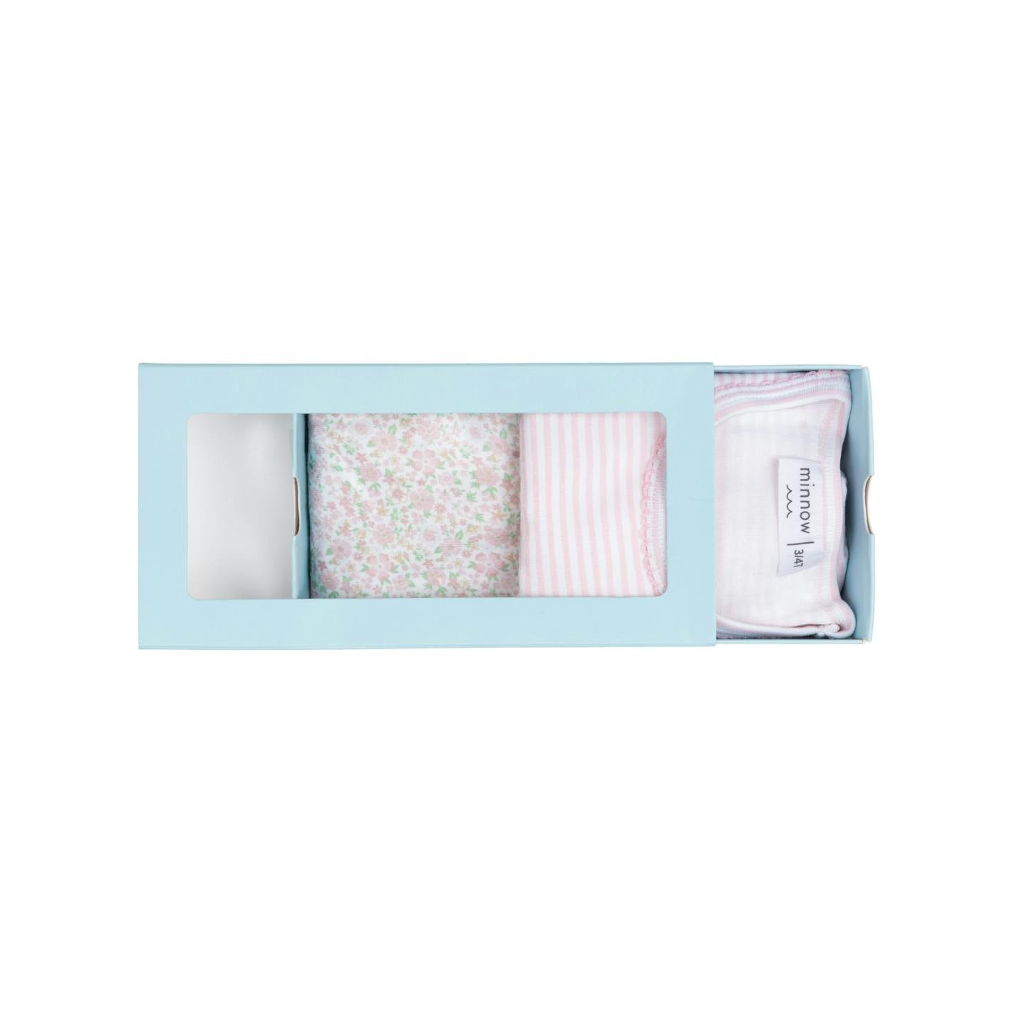 girls pink and antique floral tank 2-pack