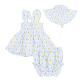 Lovely Lemons - Smocked Top with Bloomer & Sun Hat Set