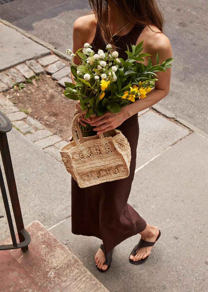 Women's Amina Straw Handle Mini Tote Bag
