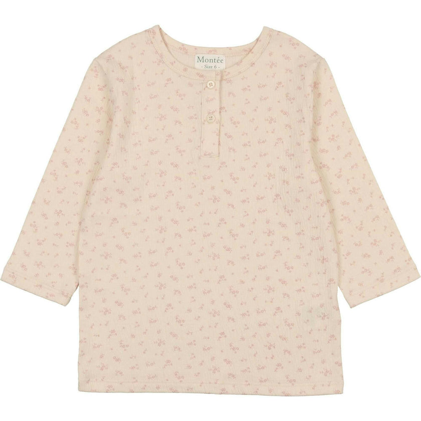 Printed Gauze 3-Quarter Sleeve Shirt