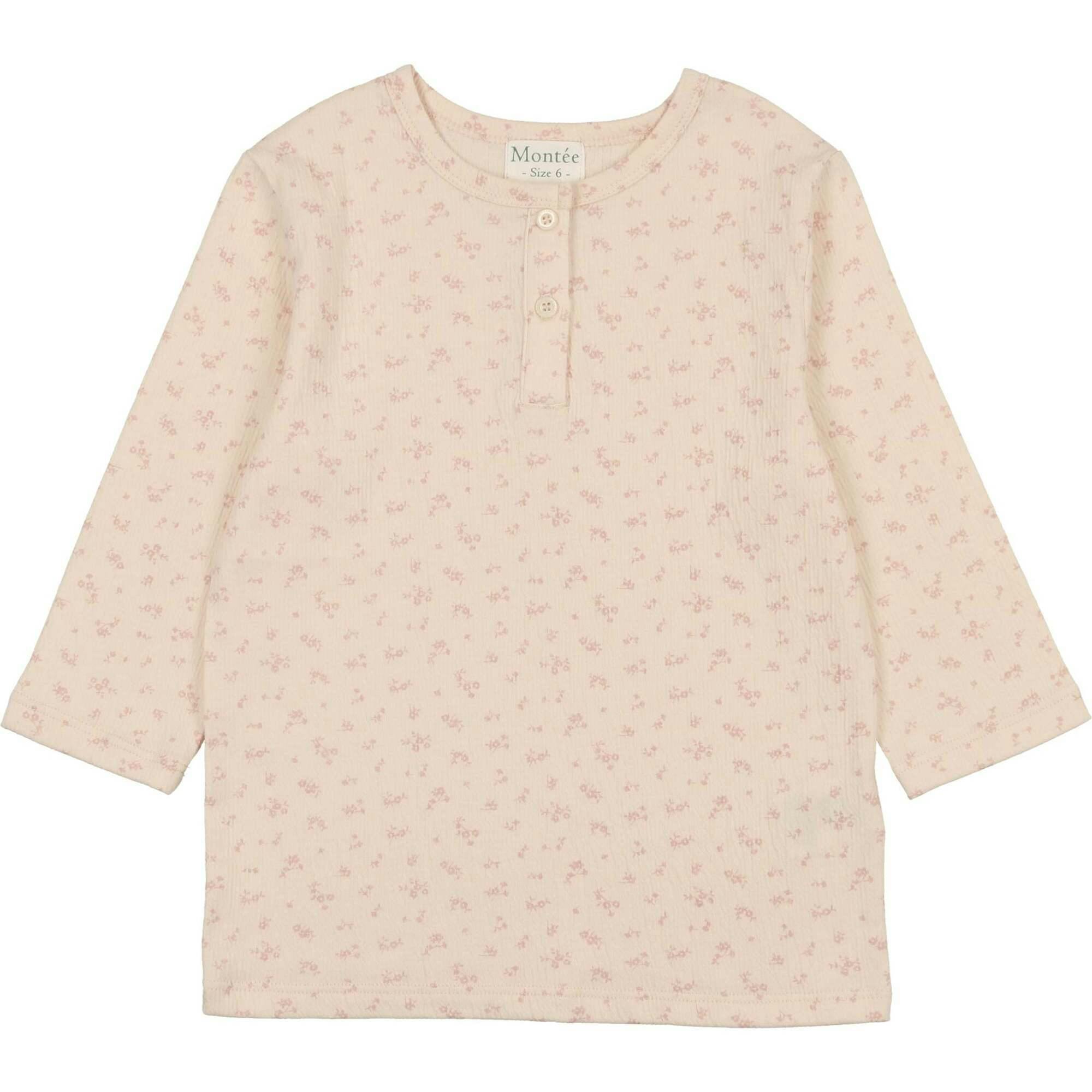 Printed Gauze 3-Quarter Sleeve Shirt
