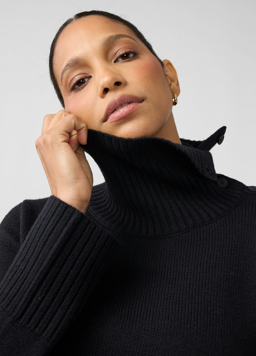 Knit High Neck Maternity Nursing Sweater