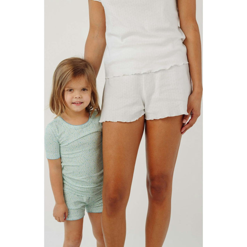 Women's Pima Pointelle Shirt & Short Pajamas Set