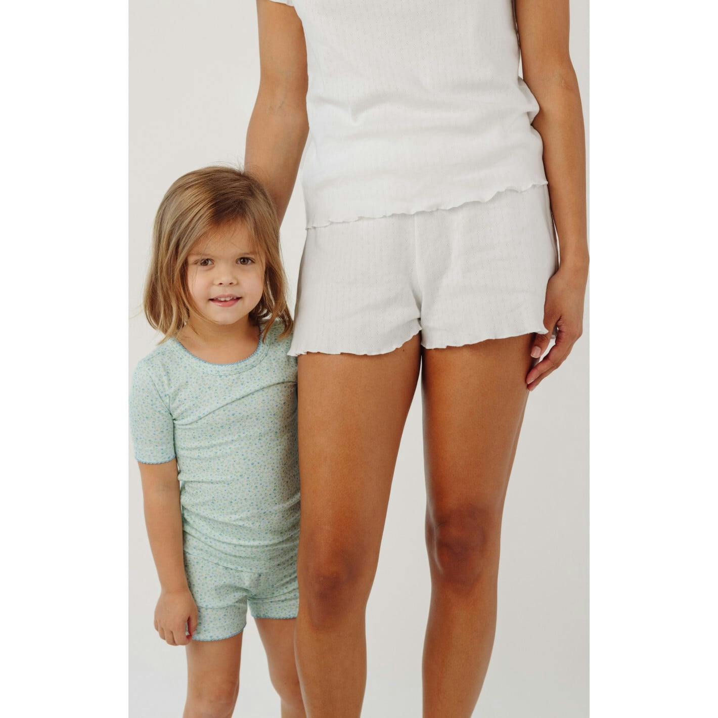 Women's Pima Pointelle Shirt & Short Pajamas Set